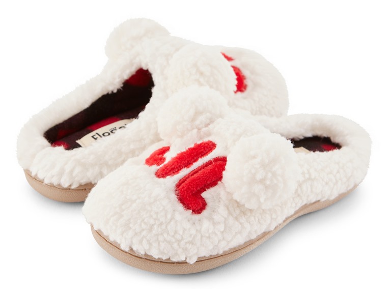 Floopi FLOOPI-392K-S Small Kids "Lil" Fuzzy Clog Slipper w-Lining White (Kids)