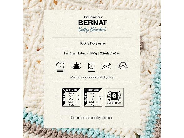 Bernat Baby Blanket Yarn, 3.5oz White
