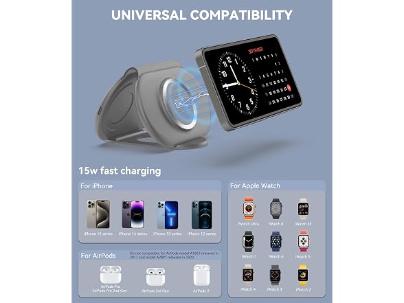 Consasy 3 in 1 Foldable Wireless Charger, Magnetic 3 i