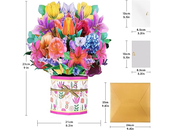 GREETING ART Pop Up Flower Card