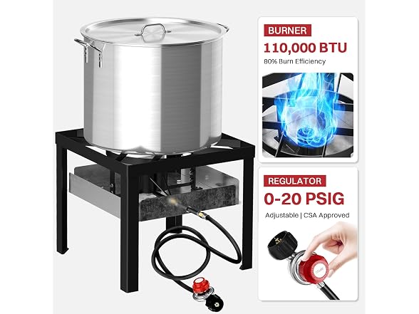 100QT Seafood Boiling Kit w/ Cover & 16" Skimmer