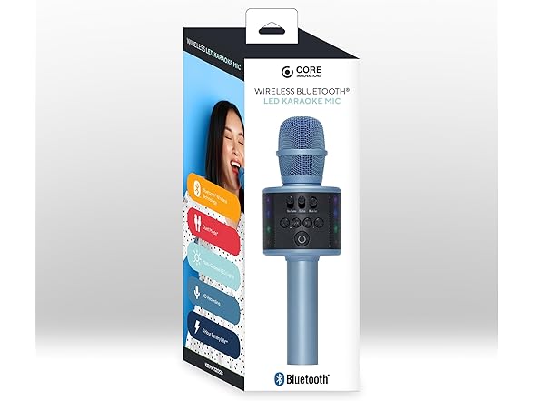 Core Innovations Wireless Bluetooth Karaoke Microphone