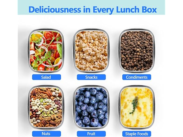 Stainless Steel Food Storage Containers with Lids - 3 Piece 8.5