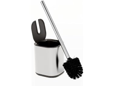 $12.49 Home Zone Living Toilet Brush with Automatic Lid dealfomo