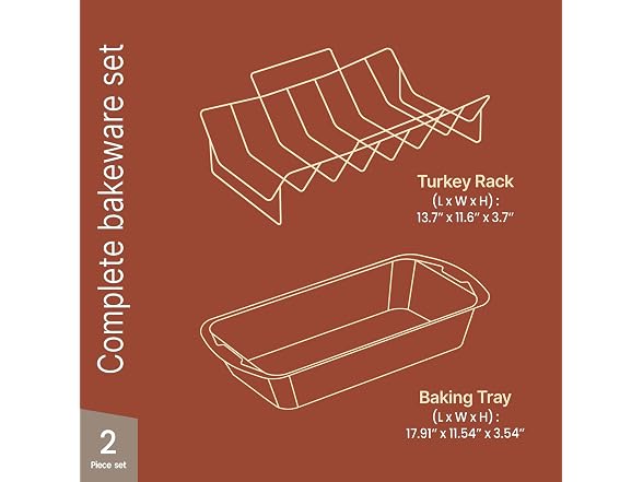 BAKKEN Nonstick Turkey Roasting Pan with Rack