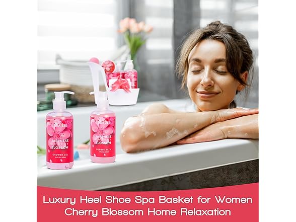 Draizee Luxury Spa Gifts for Women – 8 Pc Cherry Blossom