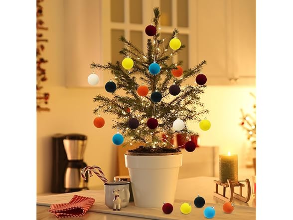 Rokkibom 12pcs brown velvet Christmas balls