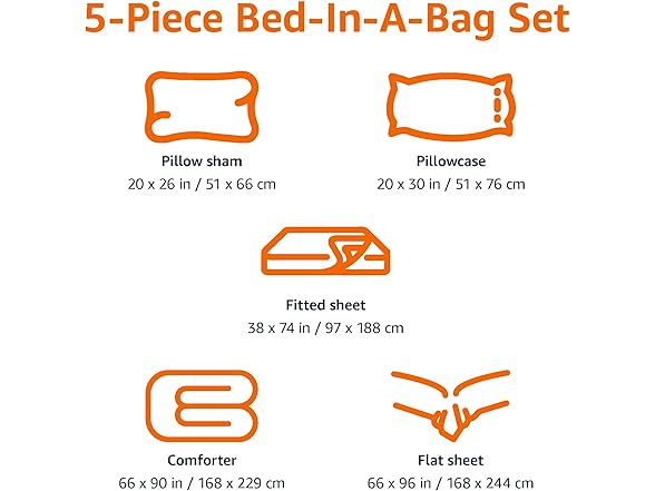 Amazon Basics 5Pc Kids Bedding Set, Twin