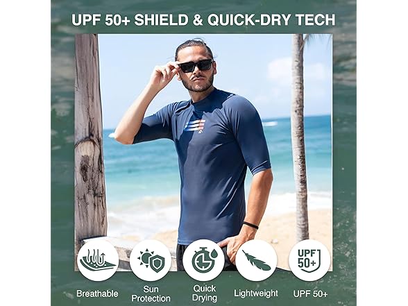 Kanu Surf Fiji Rashguard Men UPF 50+ Sun Shirts