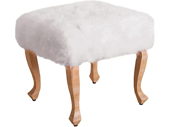 HomePop Faux Fur Square Stool