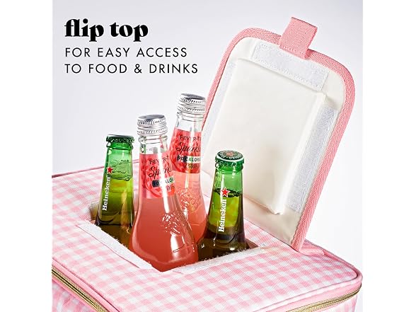 Fit & Fresh 24-Can Soft Cooler Bag, Pink Gingham