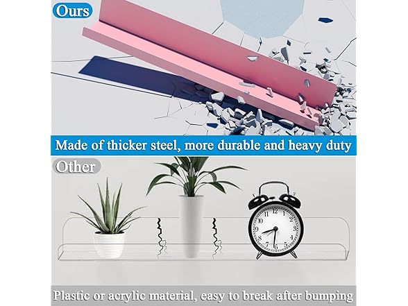 DTUQYX Magnetic Book Shelf for Whiteboard 2-Pack, Pink - Gallery 6