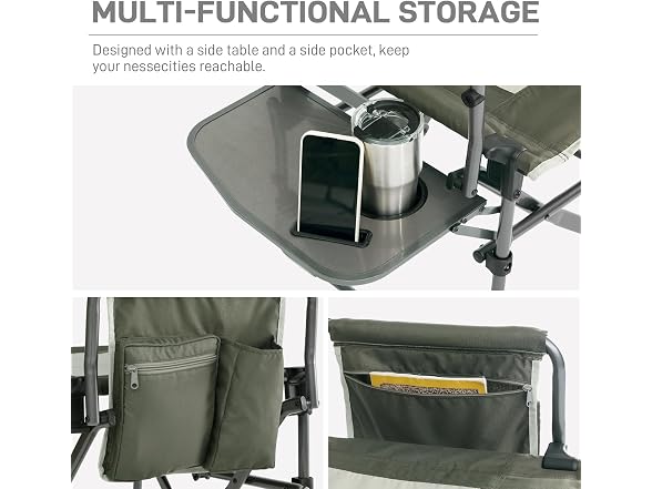 EVER ADVANCED Green Camping Chair 2 Pack