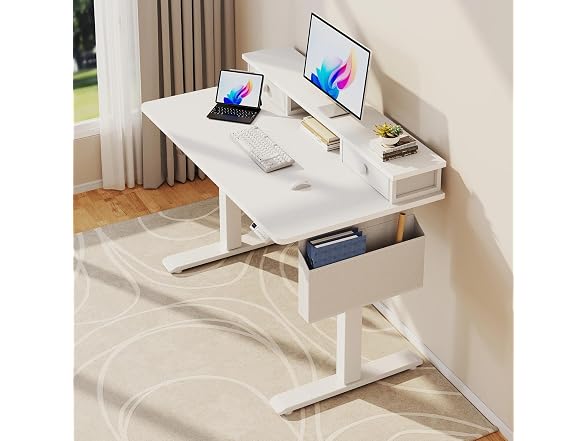White Electric Standing Desk