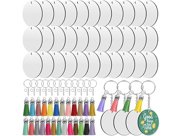 Generic  120 Pcs Acrylic Keychain Blanks
