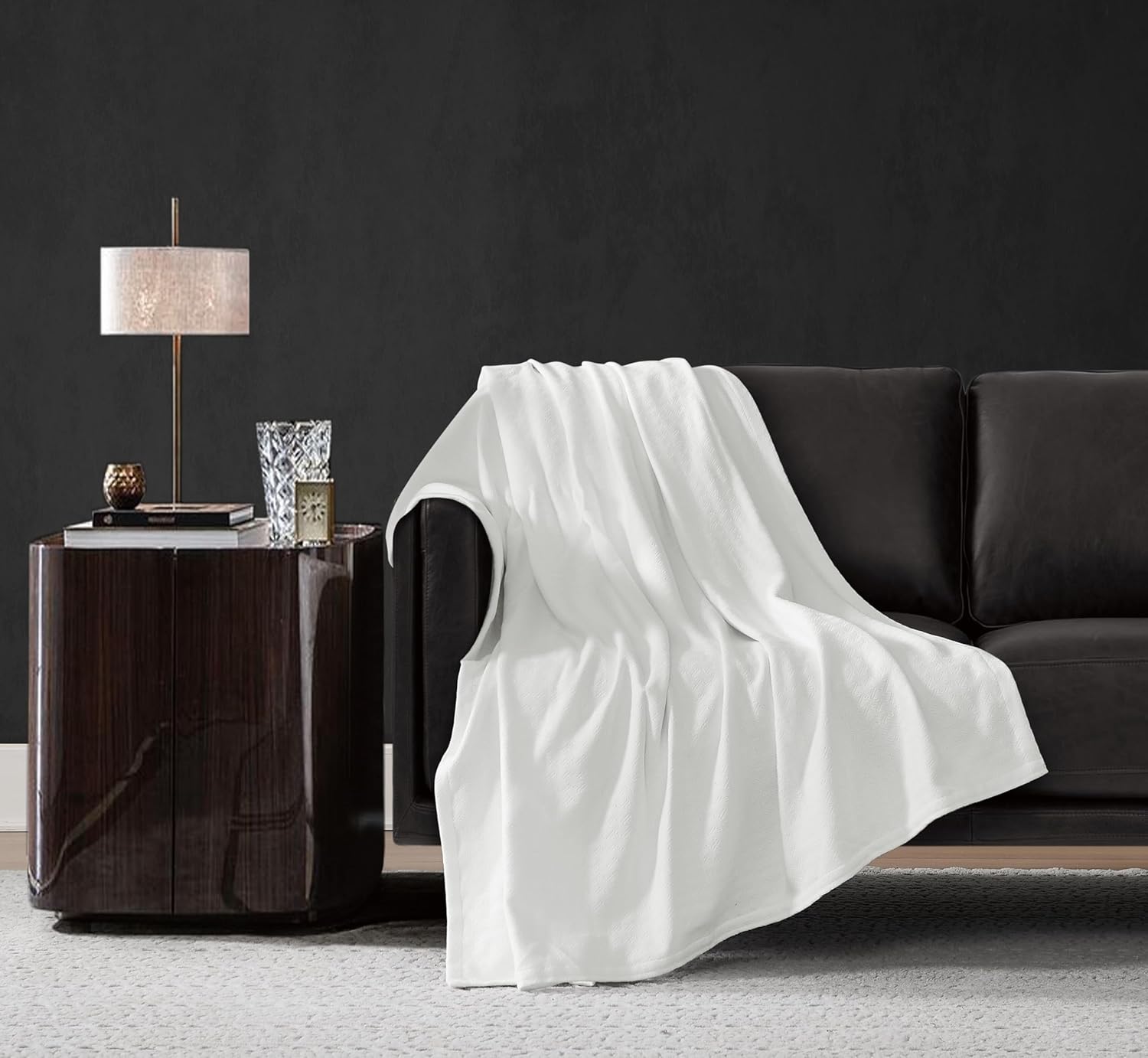 Vince Camuto Classic 100% Basket Woven Cotton Blanket - Gallery 28