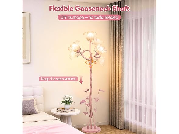 TOBUSA Flower Floor Lamp for Bedroom, 3-Head Whimsical