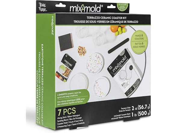 Brea Reese Mix2Mold Terrazzo Ceramic Coaster Kit