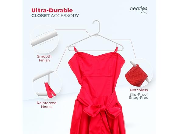 Neaties Plastic Hangers 50 Pack (60 Count)