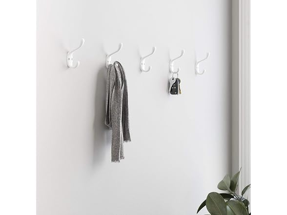 Franklin Brass 3 in. Heavy Duty (5-Pack) Coat and Hat Wall Hooks