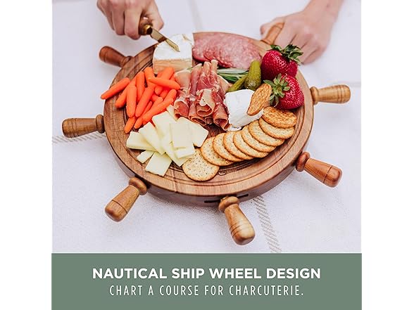 PICNIC TIME Helmsman Lazy Susan Cheese Board 