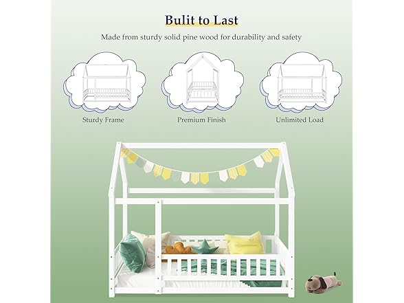 Tatub Kids Twin White House Canopy Bed