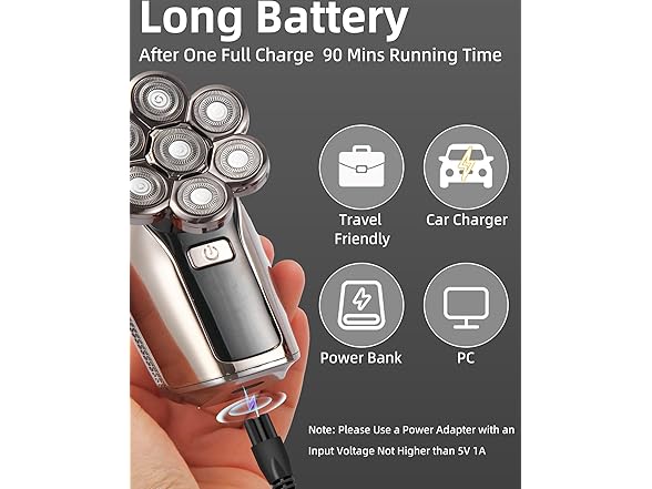 Head Shavers for Bald Men,7D Detachable Electric Bald Head Shaver