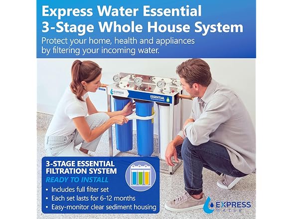Express Water Whole House Water Filter System, 3 Stage