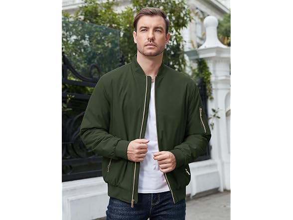 Crysully Men (L) Lightweight Bomber Windbreaker