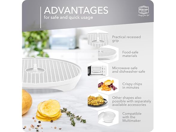 Borner by Reston Lloyd 2pc Crispymaker, Microwave Chip Maker, White