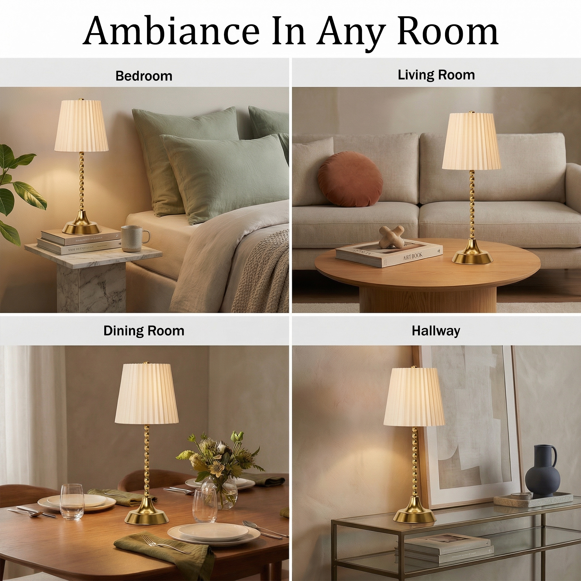 Beaded Stem Pleated Shade Lamp - Gallery 26