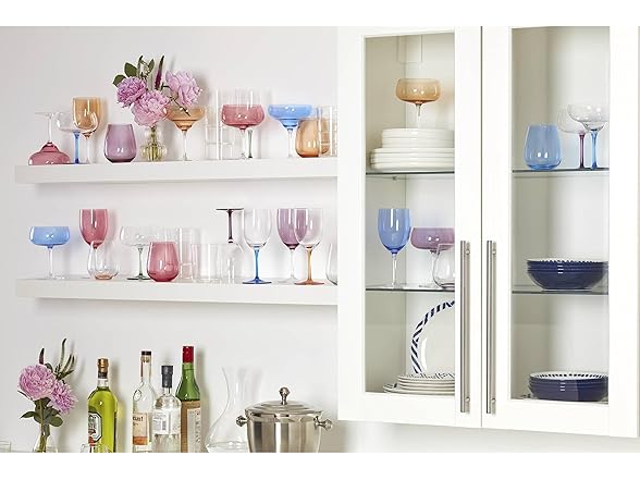 Oneida True Colors Stemless Wine Glasses, Set Of 4