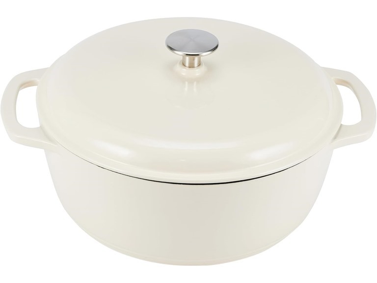 Amazon Basics Cast Iron, 6-Quart, White