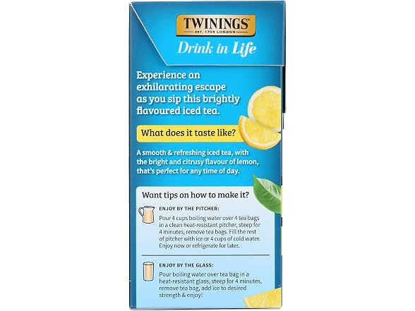 Twinings Iced Tea, Lemon, 72 Count