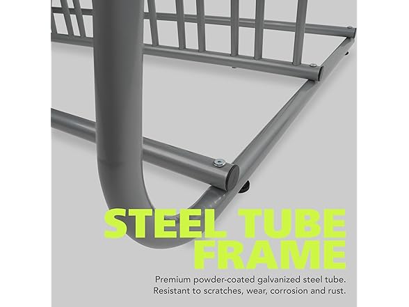 10-Bike Floor Rack 59" Wide Steel