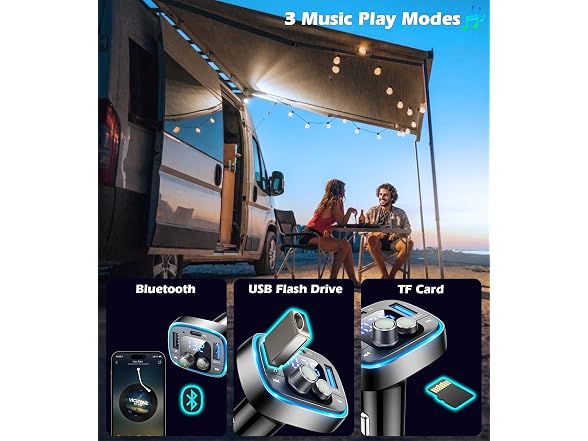 LIHAN Bluetooth Car Adapter 5.4, FM Transmitter