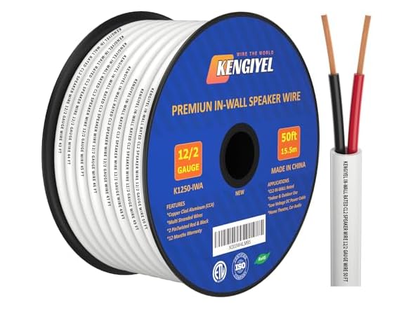 KENGIYEL Speaker Wire 12 Gauge 50FT