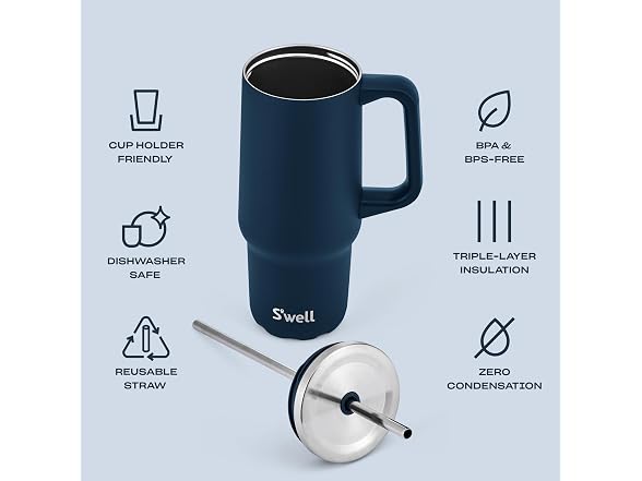 S'well Recycled Stainless Steel Tumbler XL  30oz, Azurite