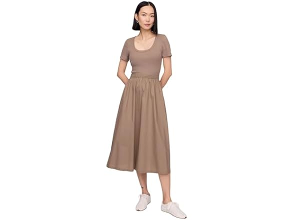 GAP Women Scoop Neck Midi Dress