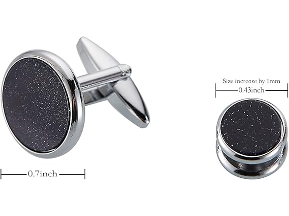 EvmAsaLQ Black Cufflinks Set