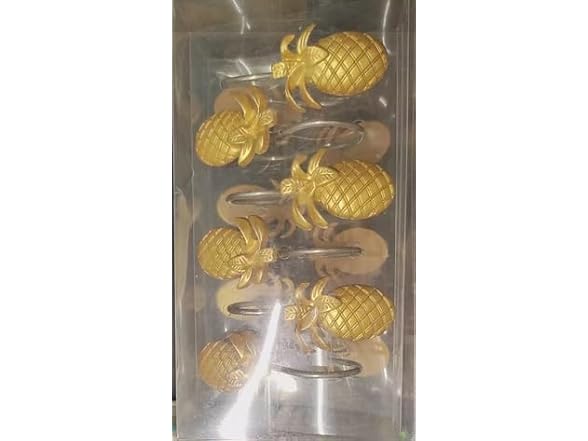 Golden Pineapple Shower Window Curtain Hooks