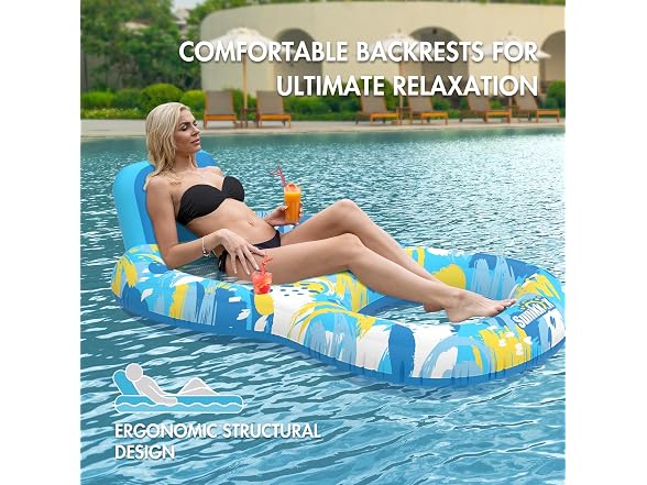 Sunikko X W0568 Inflatable Pool Floats Adult Blue - Gallery 4