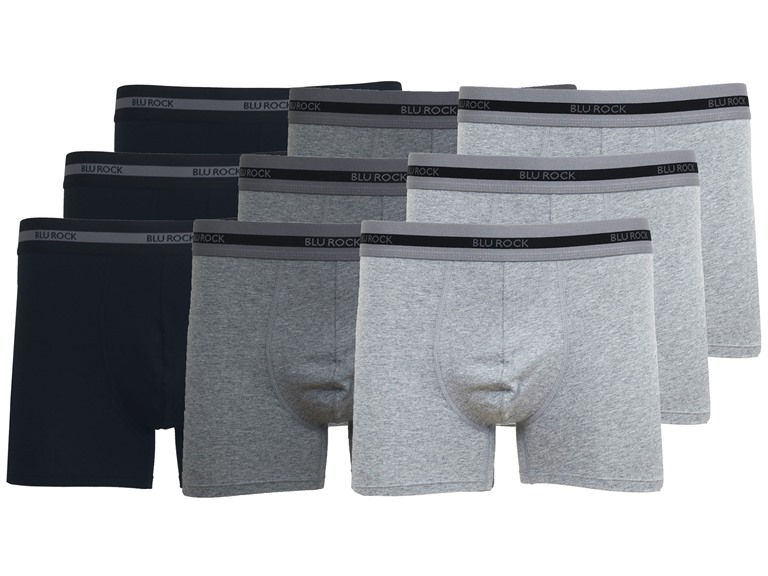 BLU ROCK WC-----J/MBB-565 / BK-CH-HG / S Small Mens Cotton Flex Stretch Boxer Briefs Black x3 - Charcoal x3 - Heather Grey x3