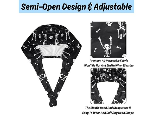 DIYmaking 2 Pcs Skull Hat with Sweatband