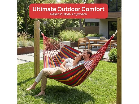 Gardenised Multicolor Striped Fabric Hanging Hammock Chair
