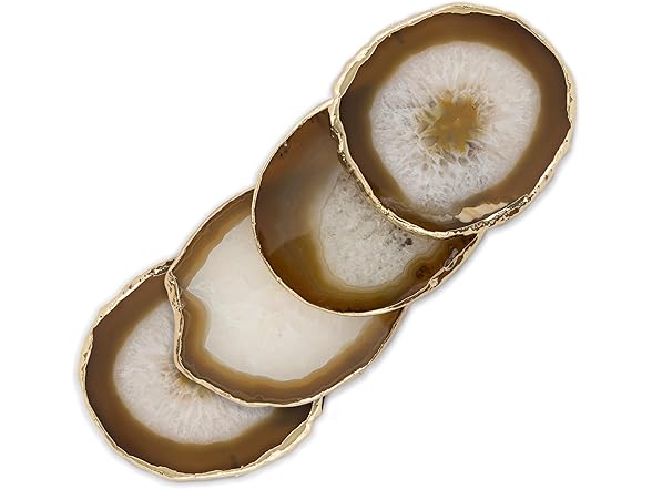 Livant Agate Coasters - Set of 4 Geode Stone