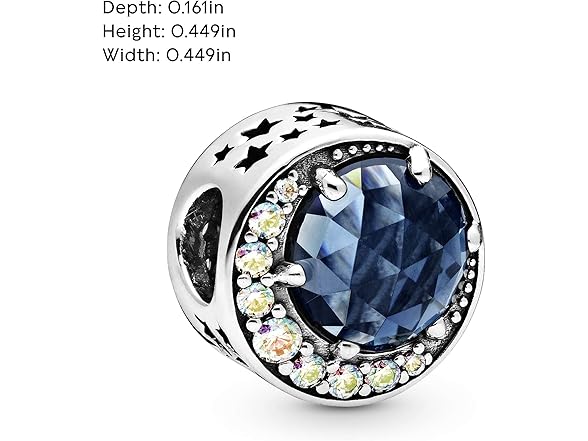 PANDORA Jewelry Moon and Night Sky Cubic Zirconia Charm in Sterling Silver (Open Box)