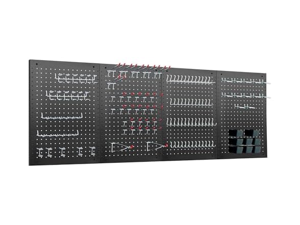 LUGO 24"x16" Metal Pegboard Wall Organizer, 128 PC