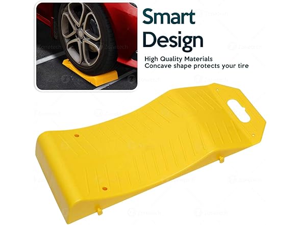 Zone Tech TS0004 4 Pack Tire Saver Ramps Yellow