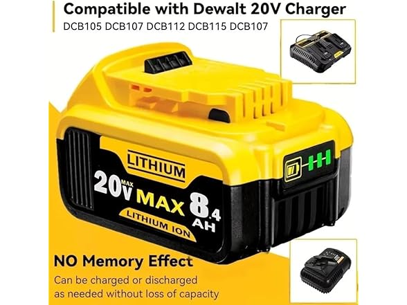 Simple Plus+ 20V 8.4Ah Replacement Battery for Dewalt